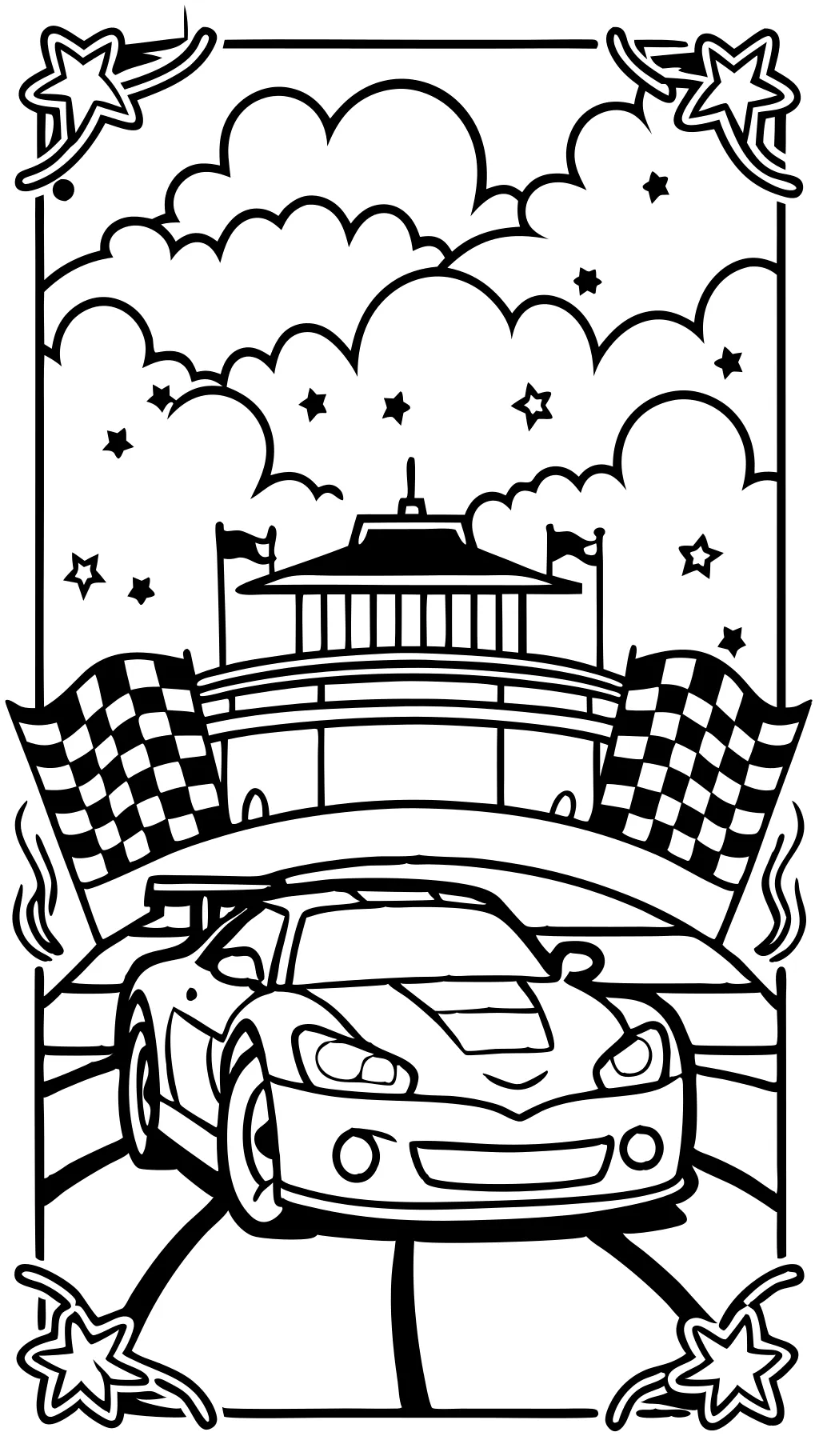 coloriage de voiture de course